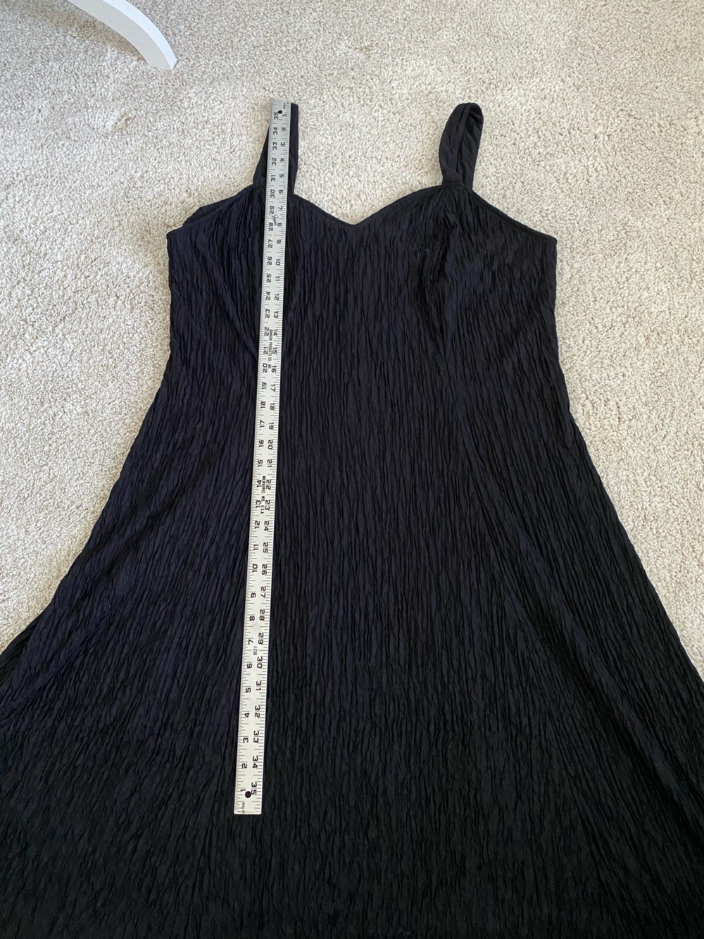 Women’s Black Crinkle Maxi Dress 18W Sweetheart Neckline - Picture 6 of 6